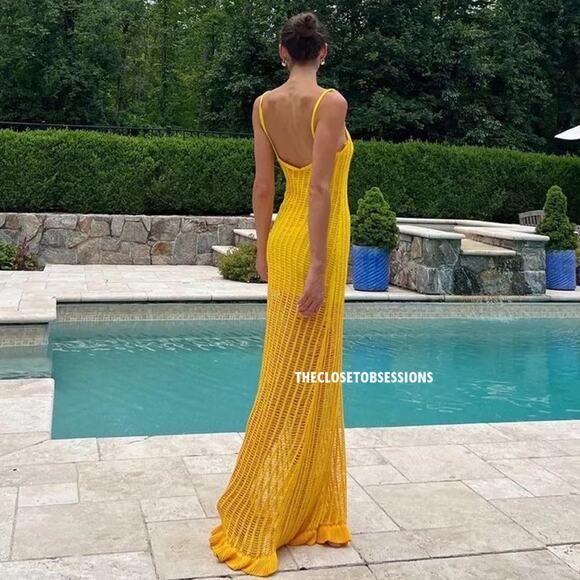 MANGO X SIMON MILLER BLOGGER FAVE!!! Long Dress with Ruffled Hem NWT - Picture 12 of 16